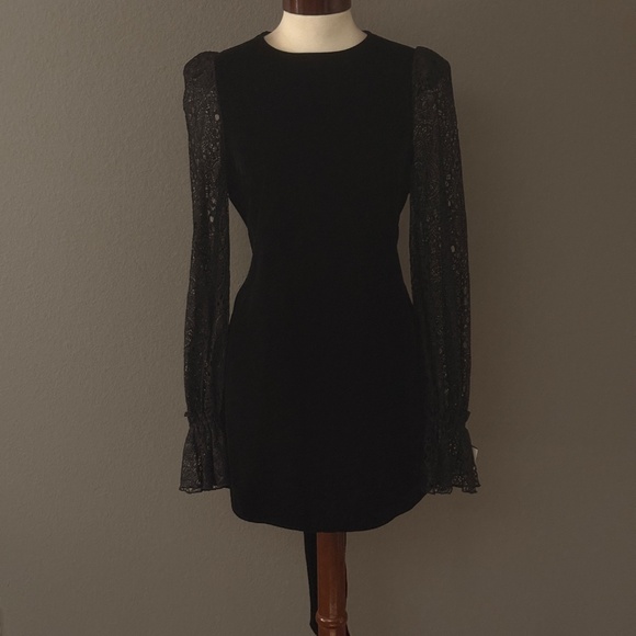 The Vampire's Wife X H&M Black Velvet Lace Neo Gothic Mini Dress Sz L Halloween - Picture 11 of 15